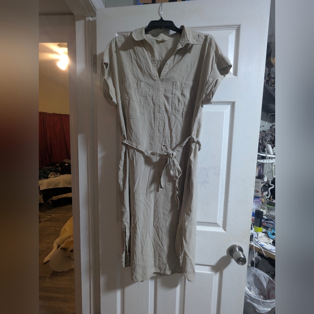 Max Studio Tan Mini Shirt Dress